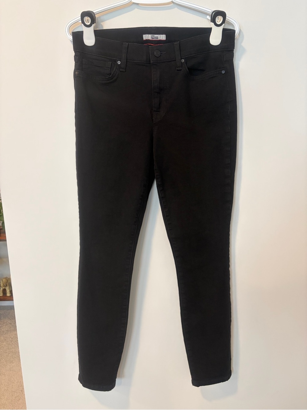 Tommy Hilfiger Black Mid-Rise Skinny Stretch Jeans Size 10